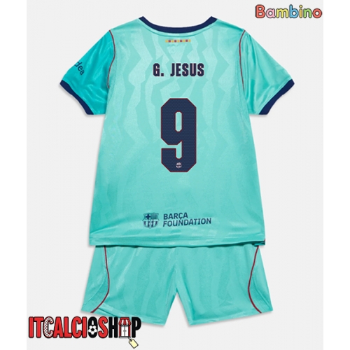 Barcelona Gabriel Jesus #9 Terza Maglia Bambino 2026-27 Manica Corta (+ Pantaloni corti)